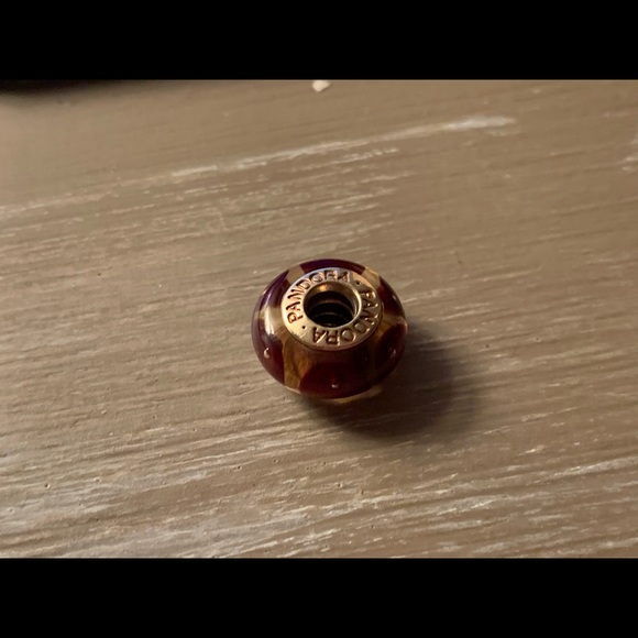 14k gold pandora murano bead glass charm - Picture 2 of 8